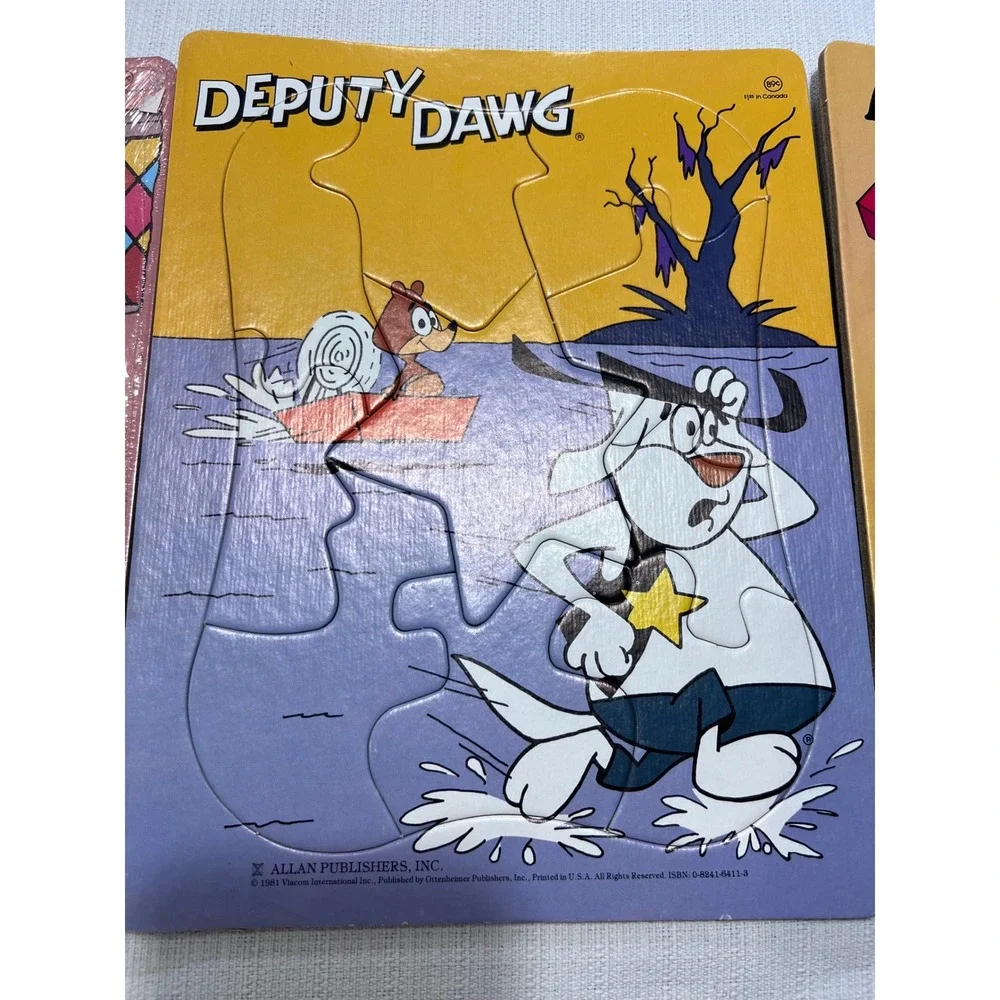 Vintage 1981 Allan Publishers Tray Puzzle Lot Pinocchio Deputy Dawg ABCs 3pc